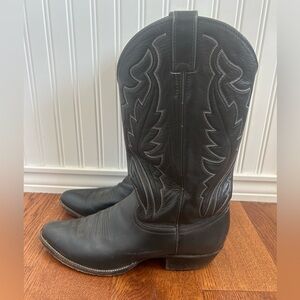 Vintage Black Leather Western Boots